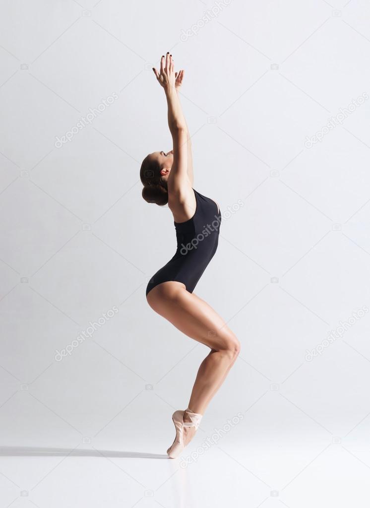 Graceful ballerina dancing  