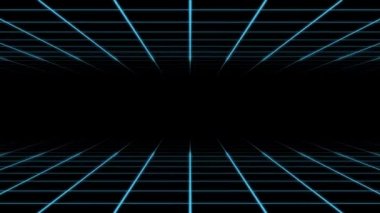 Parlak neon ışığı. Arkaplan şablonu. Retro video oyunları, gelecek tasarımı, 80 'lerin bilgisayar grafikleri ve bilim kurgu teknolojisi..