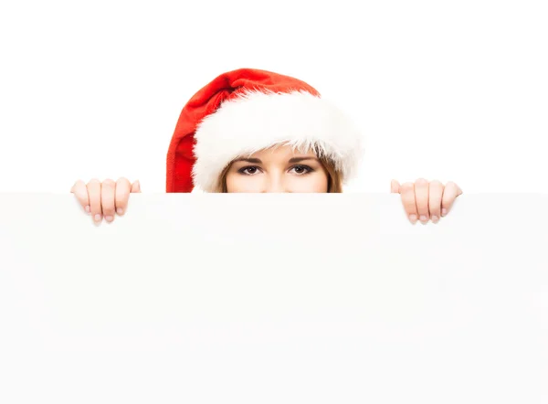 Christmas girl with  banner — Stock Photo, Image