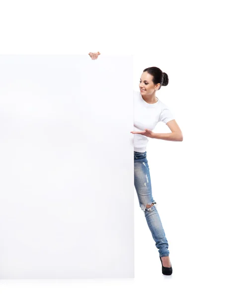 Mulher com bandeira — Fotografia de Stock