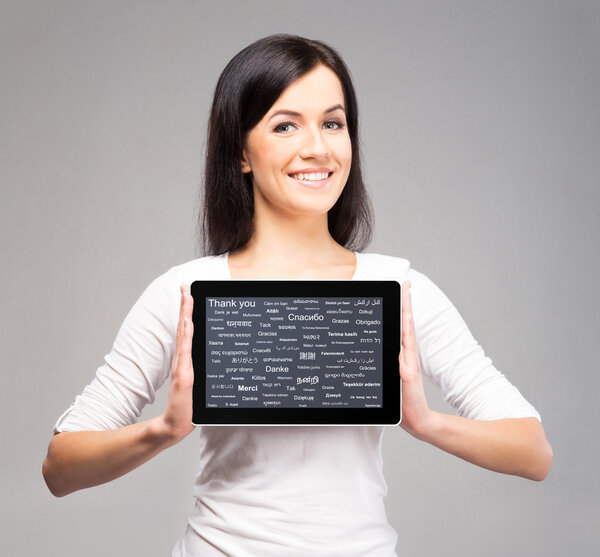 Девушка с планшетом
