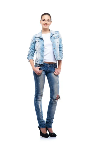 Mädchen in Jeans — Stockfoto