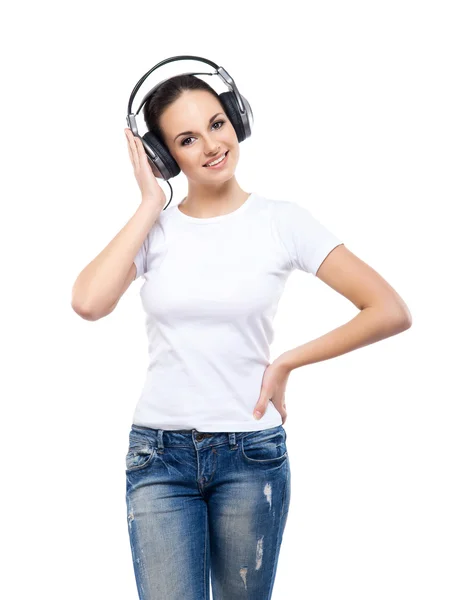 Girl listening to  music — Stock Photo, Image