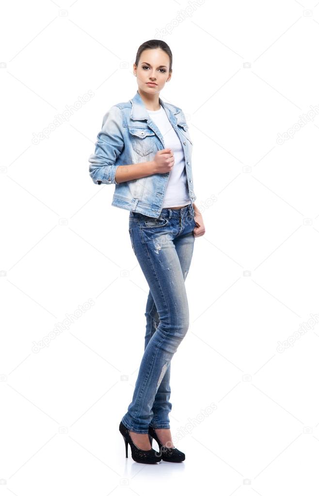 Girl in denim jeans