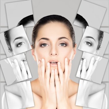 Makyaj genç bir çıplak kadın portresi