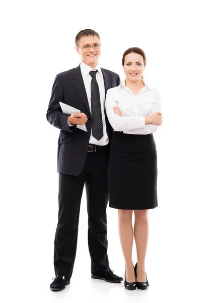 Joven pareja de negocios en ropa formal — Foto de Stock