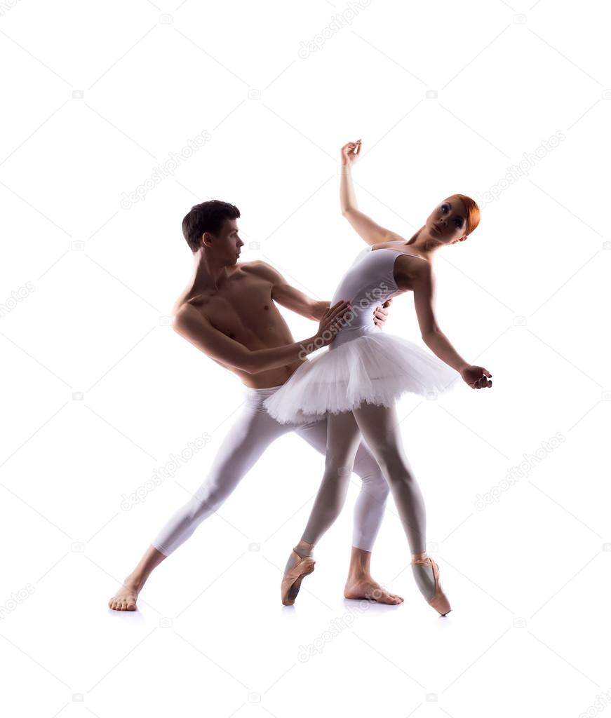 A couple of young and sexy Caucasian dancers