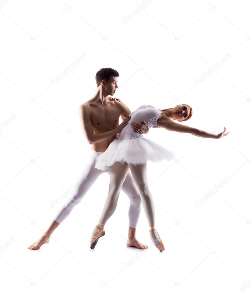 Couple of young ballet dancers