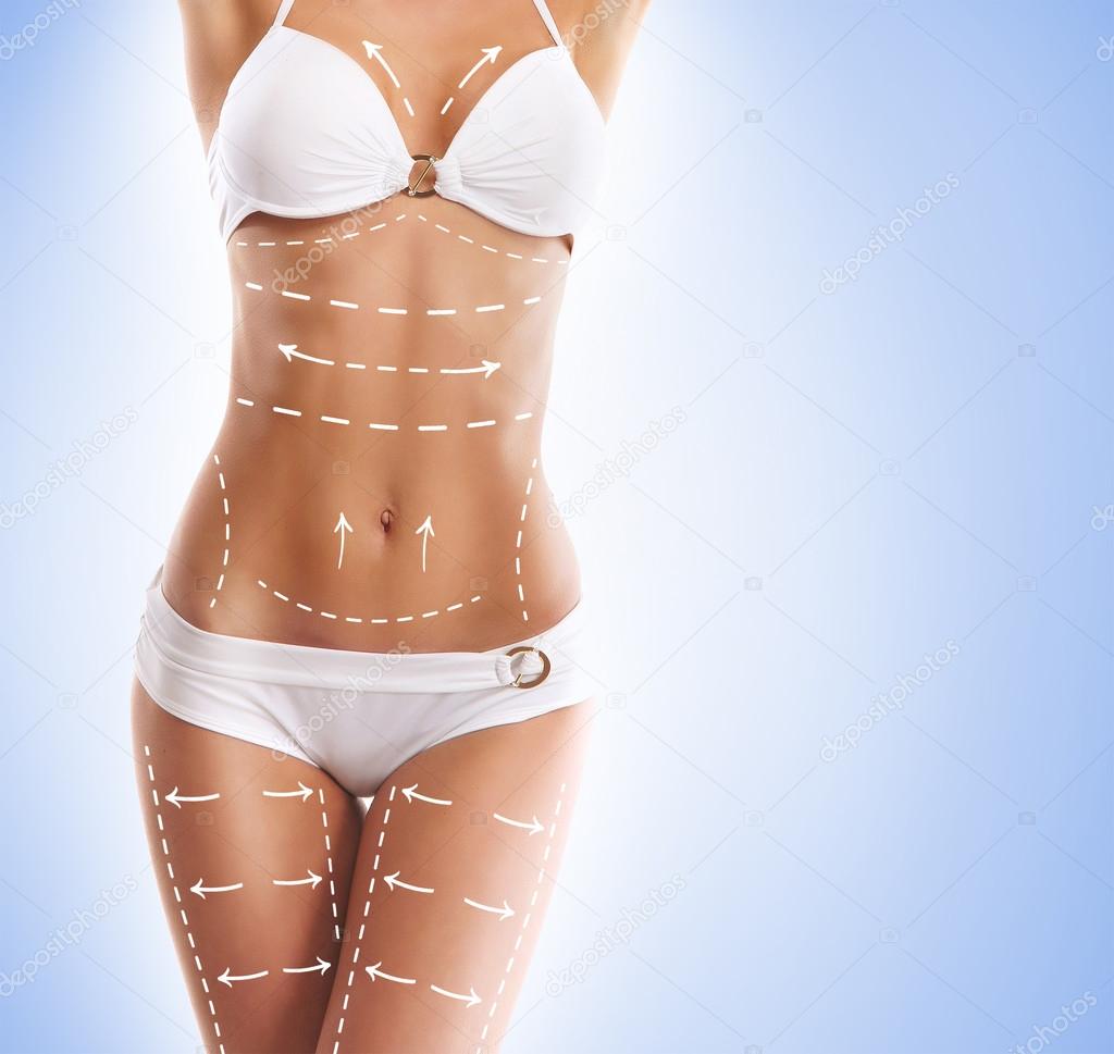 Liposuction and cellulite removal concept