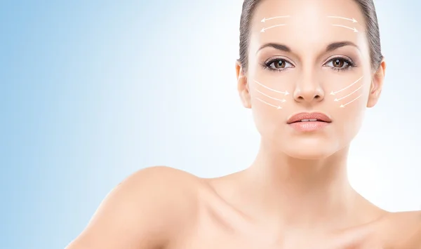 Woman ready for plastic surgery treatment — Stock Photo, Image