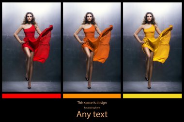 Elbise üfleme içinde zarif kadın