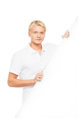 adam tutarak boş Pano