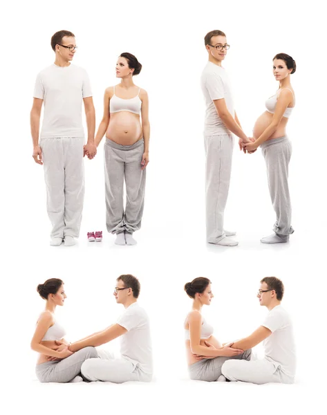 W ciąży matka i kochający ojciec — Zdjęcie stockowe