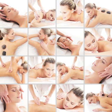 Genç kadın ile Spa ve masaj kolaj