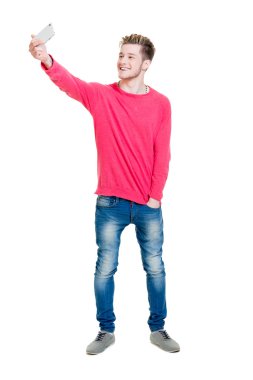 Genç çocuk selfie yapma