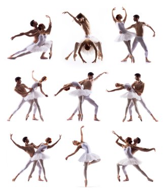 Birkaç modern bale dansçıları kot pantolon