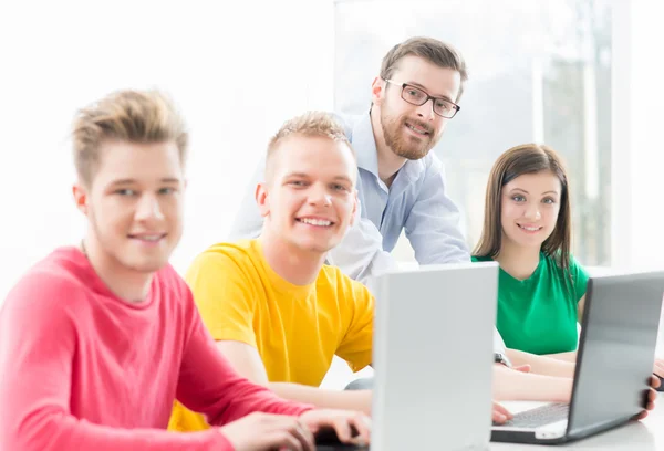 Students at programming lesson — Stock Photo, Image