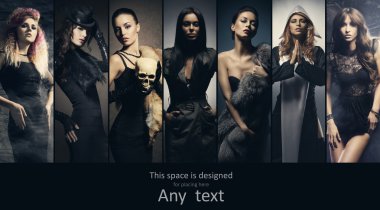 kadın moda elbiseyle poz