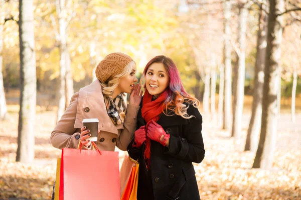 Two beautiful women having a relaxing conversation — Stock Photo, Image