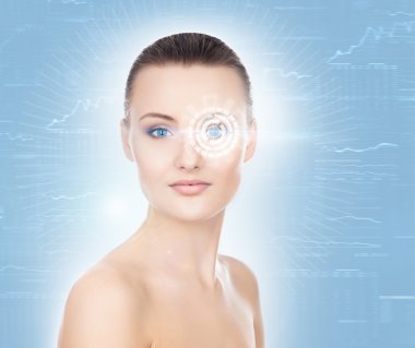 güzel, temiz, sağlıklı ve şehvetli kız portresi