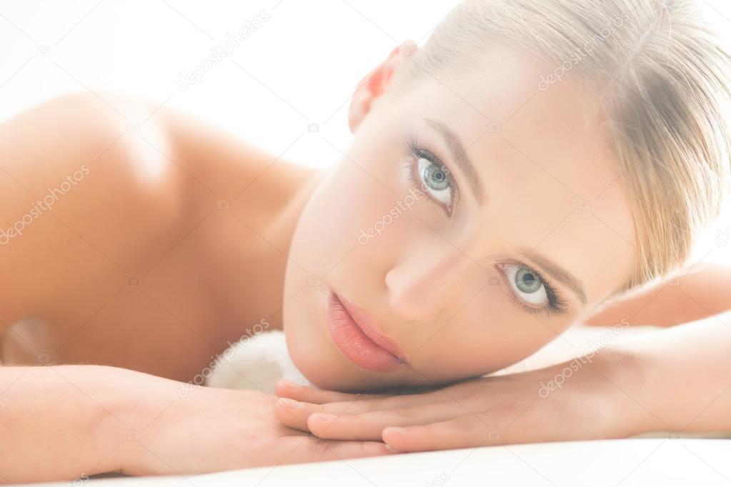 Attractive girl being in spa on therapy
