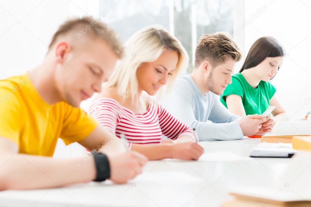 teenage students in classroom