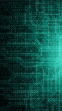 İkili kodlu soyut dijital arkaplan. Yapay zeka, makine öğrenme, siber güvenlik kavramı.