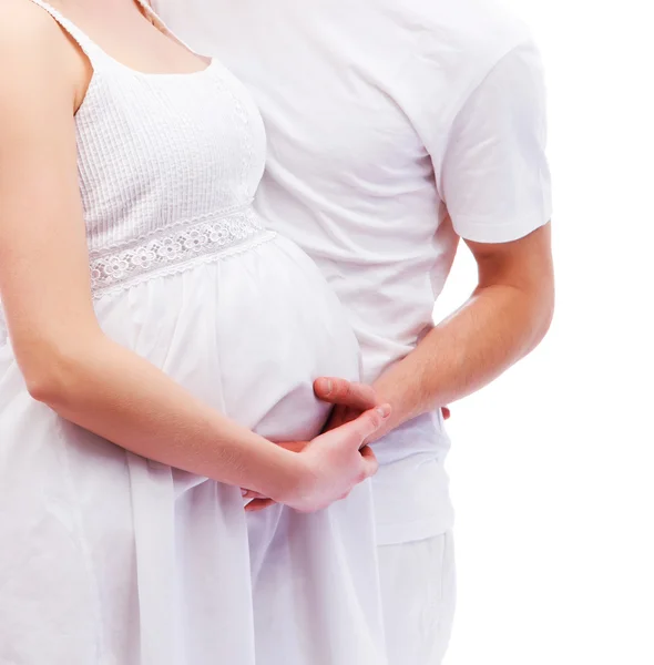 Madre incinta e un padre — Foto Stock