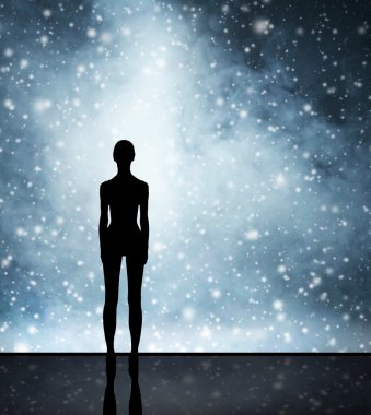 Noel arka plan. Duman ve bir kar taneleri