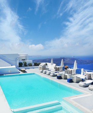 Santorini Adası tepede Yüzme Havuzlu Villa