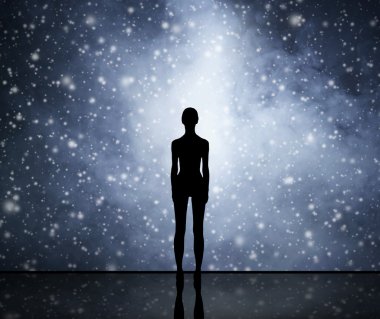 Noel arka plan. Duman ve bir kar taneleri