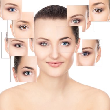 Güzel, taze, sağlıklı ve şehvetli kız izole portresi 