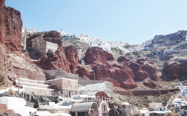 Gamla historiska syn i Grekland med bosättningarna på hill — Stockfoto