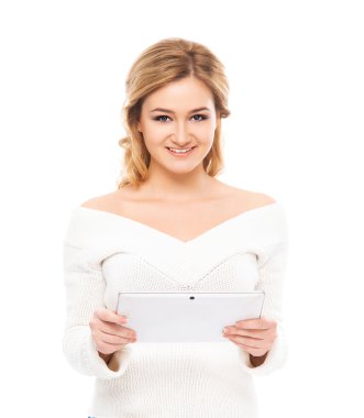 tablet pc tutan genç kız