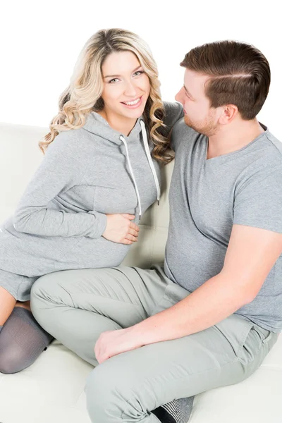 Expectant mother and father being in love — Stock Photo, Image