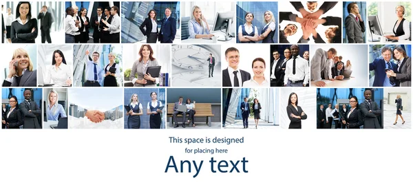 Business collage about teamwork — Stock Photo, Image