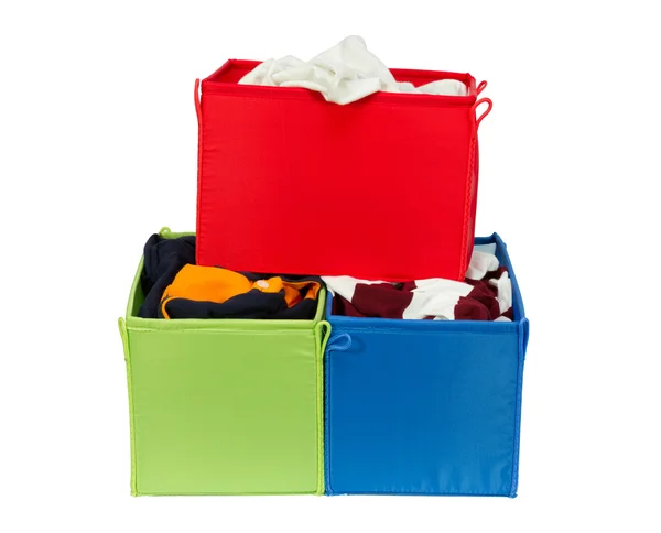 Cajas de ropa coloridas Imagen de stock