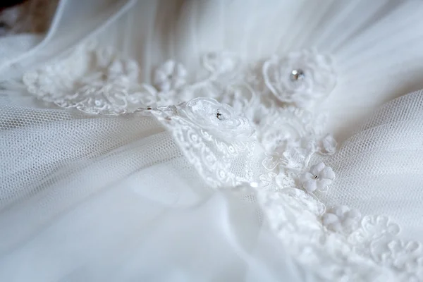 Vestido de Noiva Detalhes Close-up — Fotografia de Stock