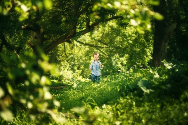 Söt liten pojke att ha kul i sommar — Stockfoto