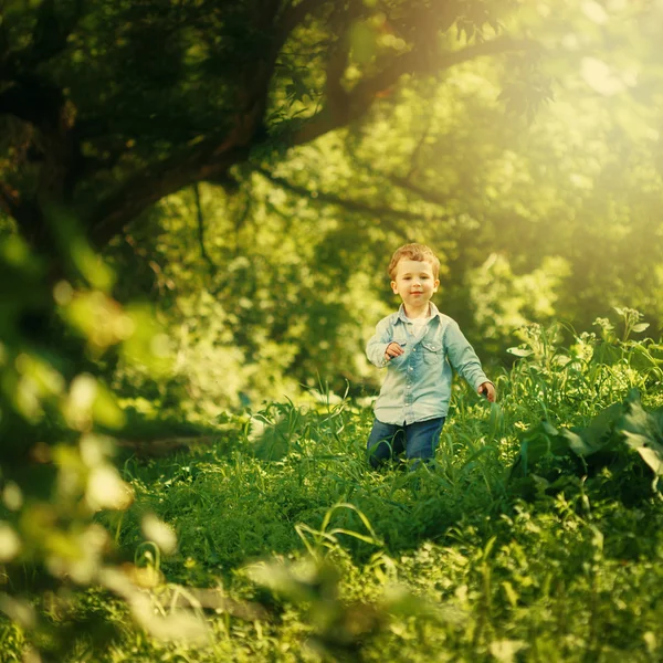 Mignon petit garçon avoir amusant dans l 'été — Photo