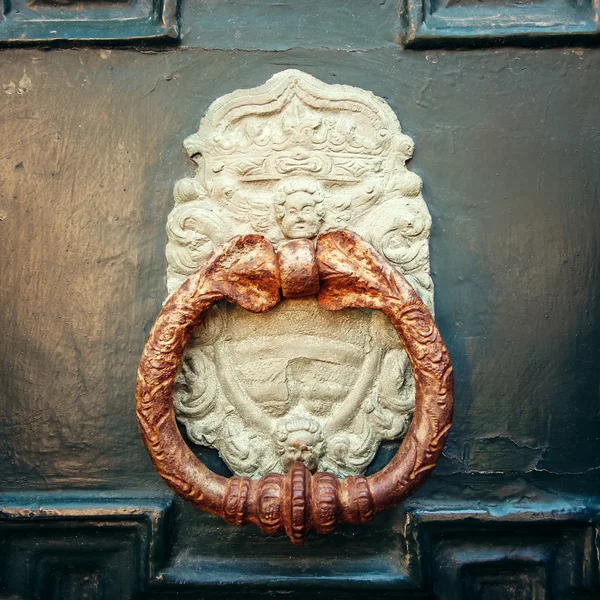Ancient Door Handle with Angel — Stock Photo, Image