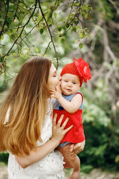 Mother Kissing Her Cute Baby — Stock Photo, Image