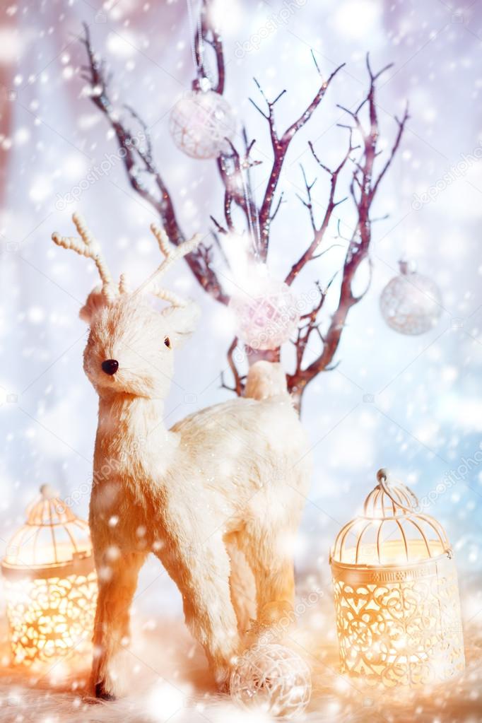 Magic Christmas Vintage Decorations with Deer 