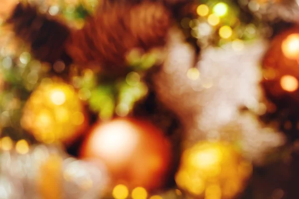 Zlatý Vánoční dekorace pozadí — Stock fotografie