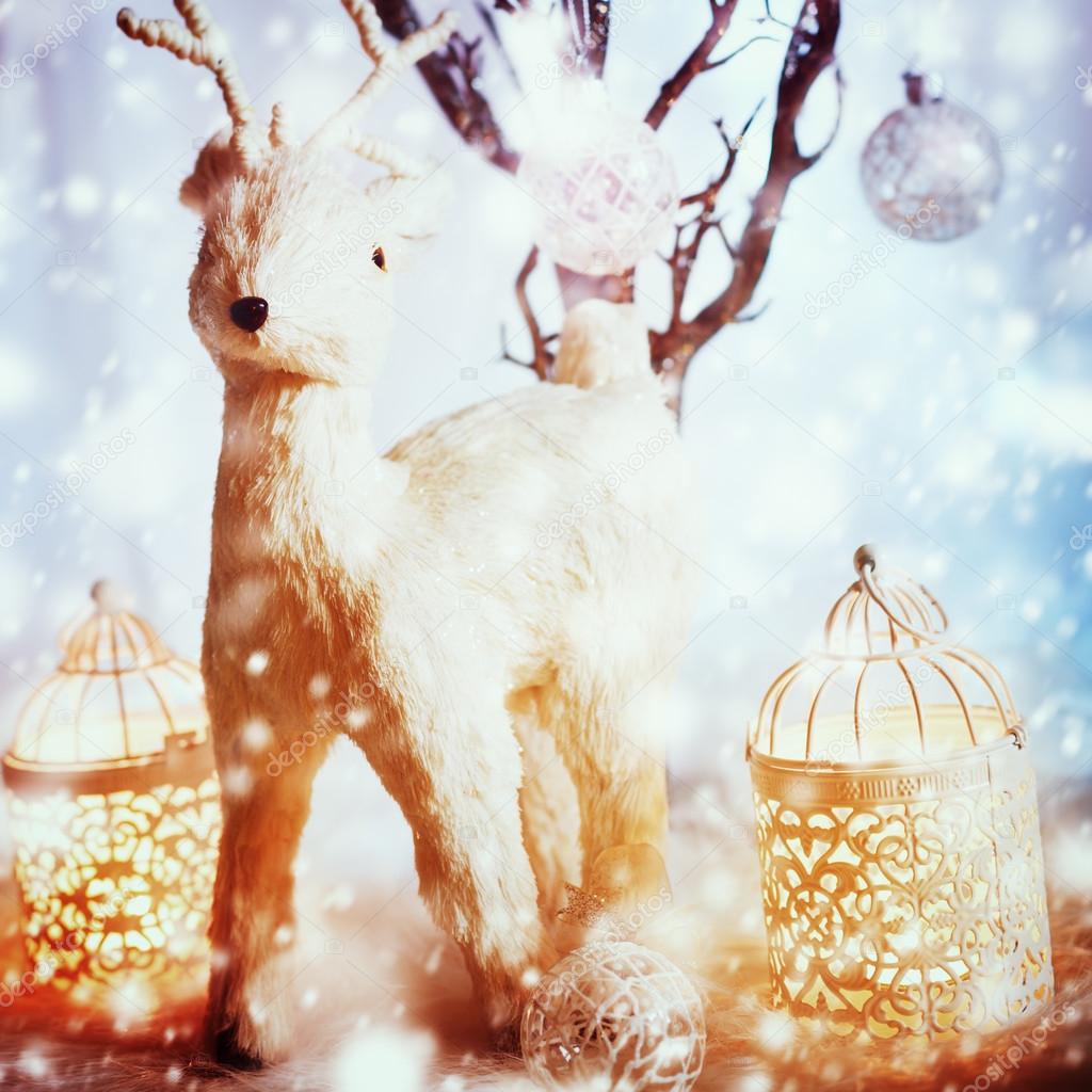 Decorations with White Enchanting Deer