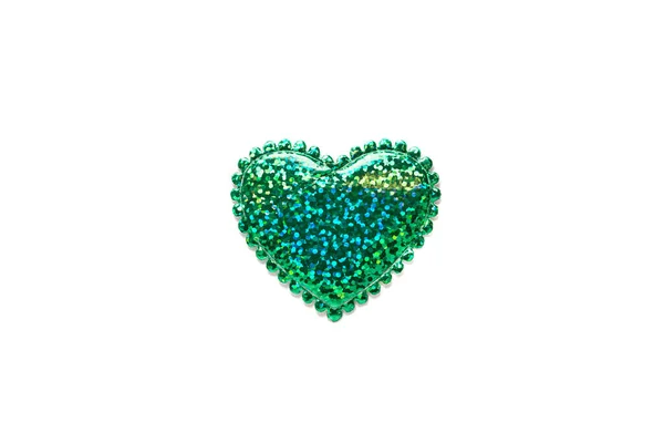 Conceito Dia São Patrício São Valentim Corações Brilhantes Verdes Como — Fotografia de Stock