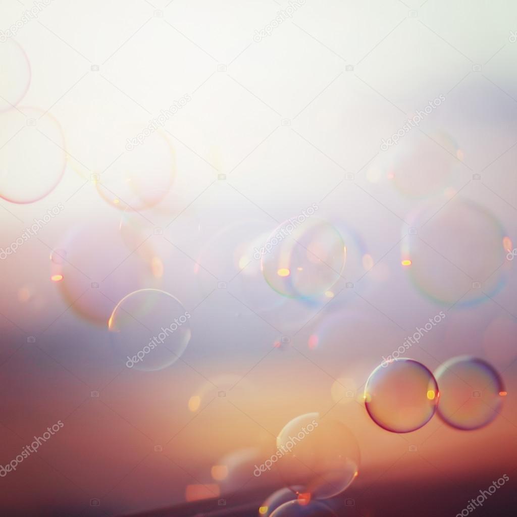 Tranquil background with soap bubbles