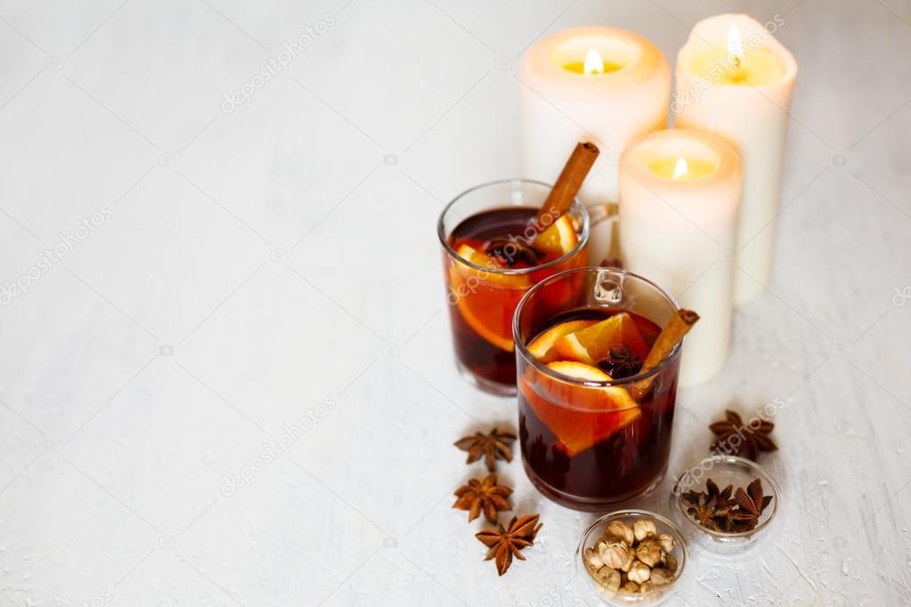 Christmas decoration with mulled wine