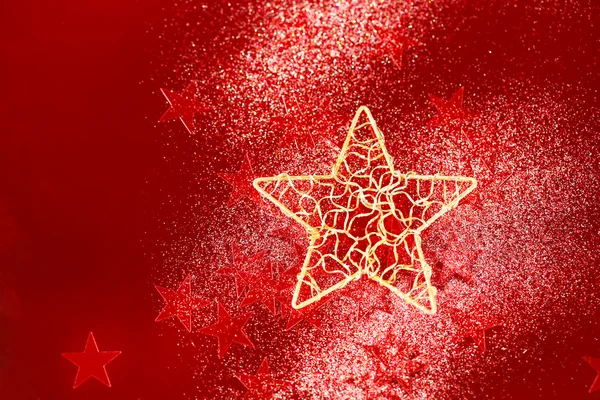 Christmas background with red little stars — Stock Photo, Image
