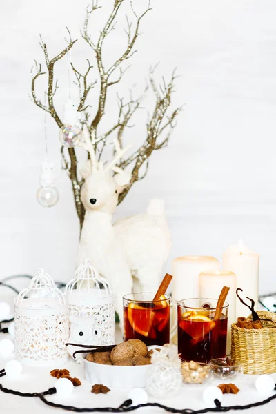 Christmas composition with mulled wine — Stock Photo, Image